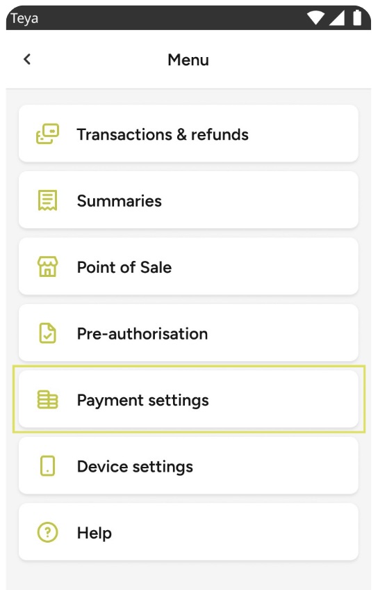 Payment Settings